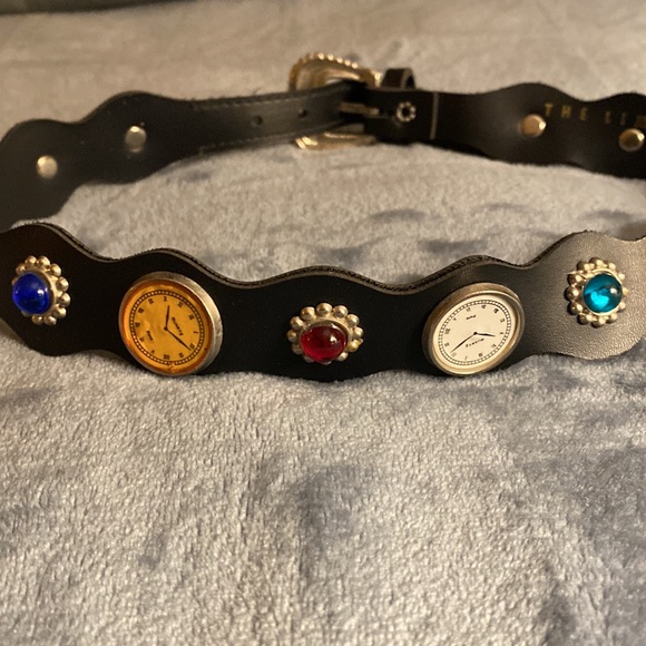 Limited Too Accessories Vintage Leather Belt Adorned With Jewels